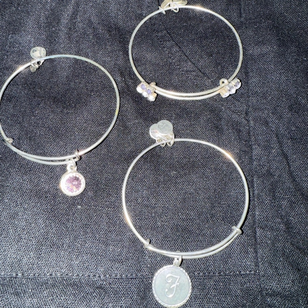 Alex and Ani Silver Charm Bracelet Trio